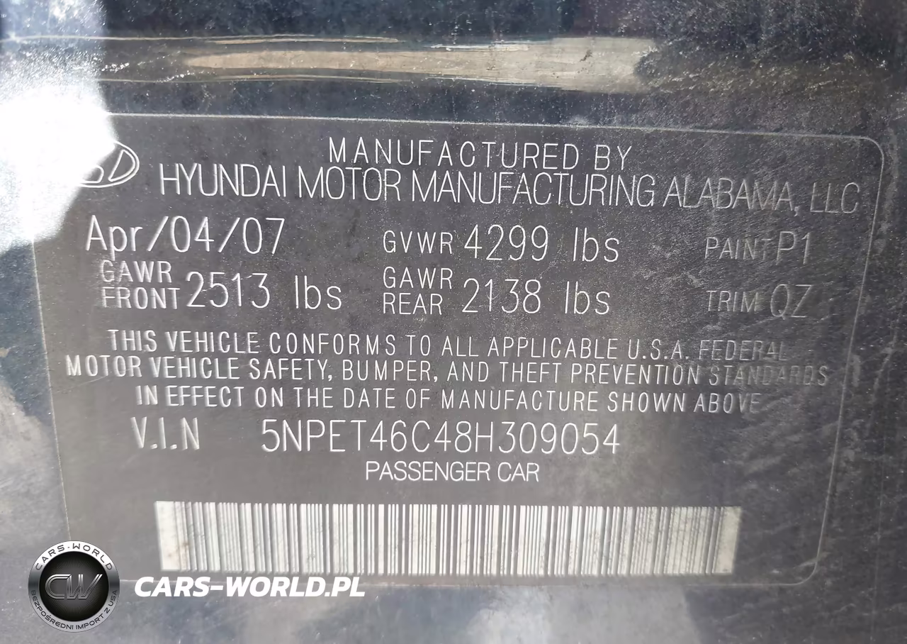 2008 Hyundai Sonata Gls VIN:5NPET46C48H309054 - 9