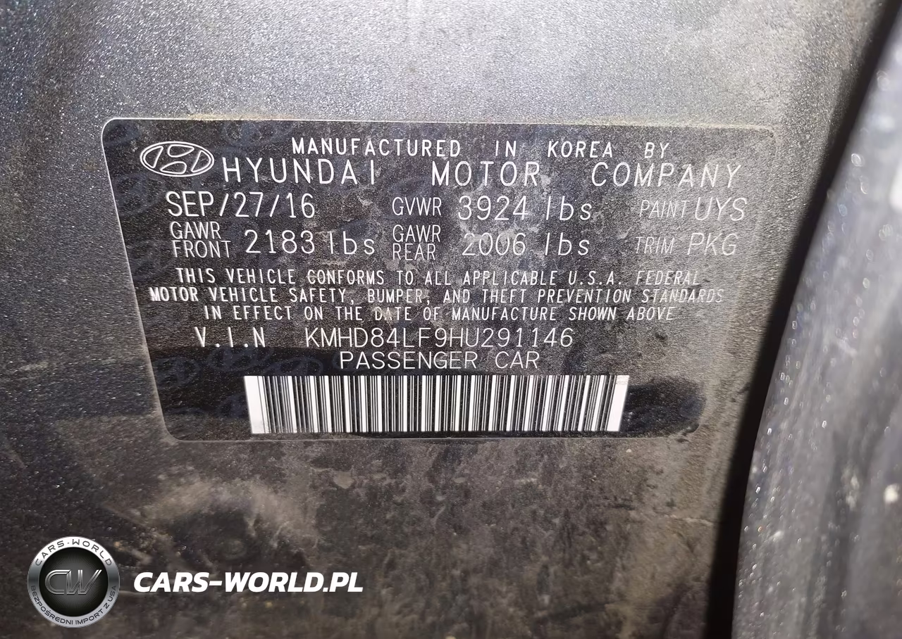 2017 Hyundai Elantra Limited VIN:KMHD84LF9HU291146 - 9