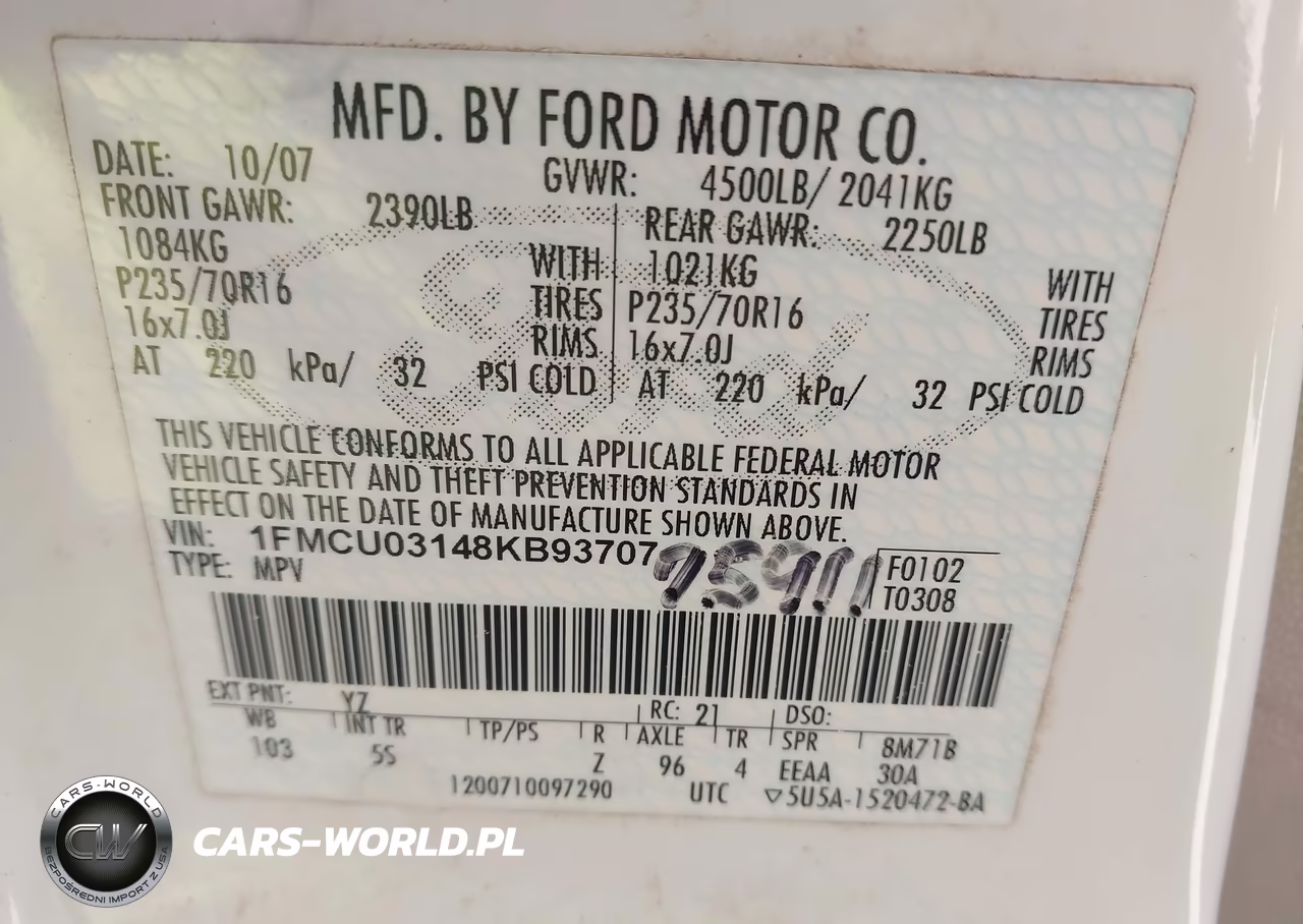 2008 Ford Escape Xlt VIN:1FMCU03148KB93707 - 9