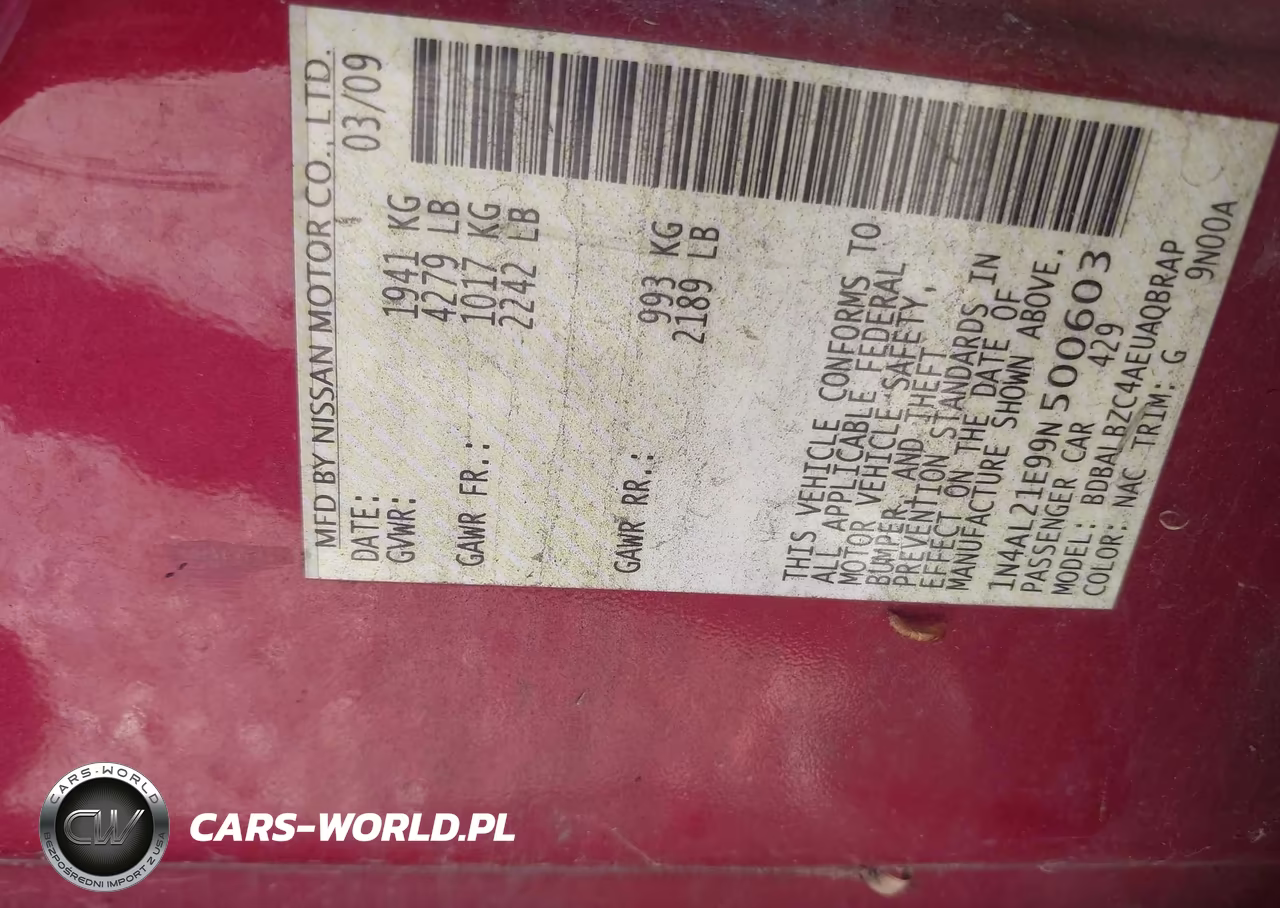 2009 Nissan Altima 2.5 S VIN:1N4AL21E99N500603 - 9