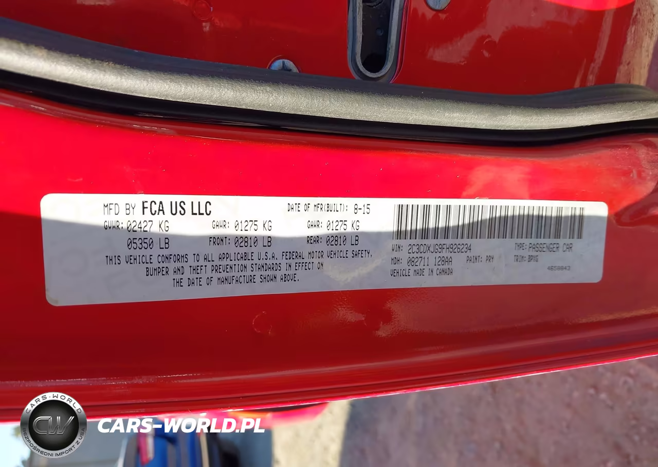 2015 Dodge Charger Sxt VIN:2C3CDXJG9FH926234 - 9