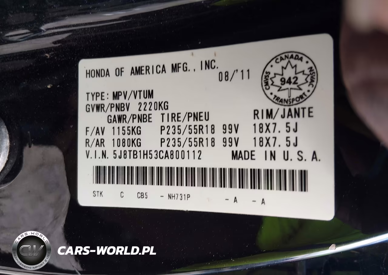 2012 Acura Rdx VIN:5J8TB1H53CA800112 - 9