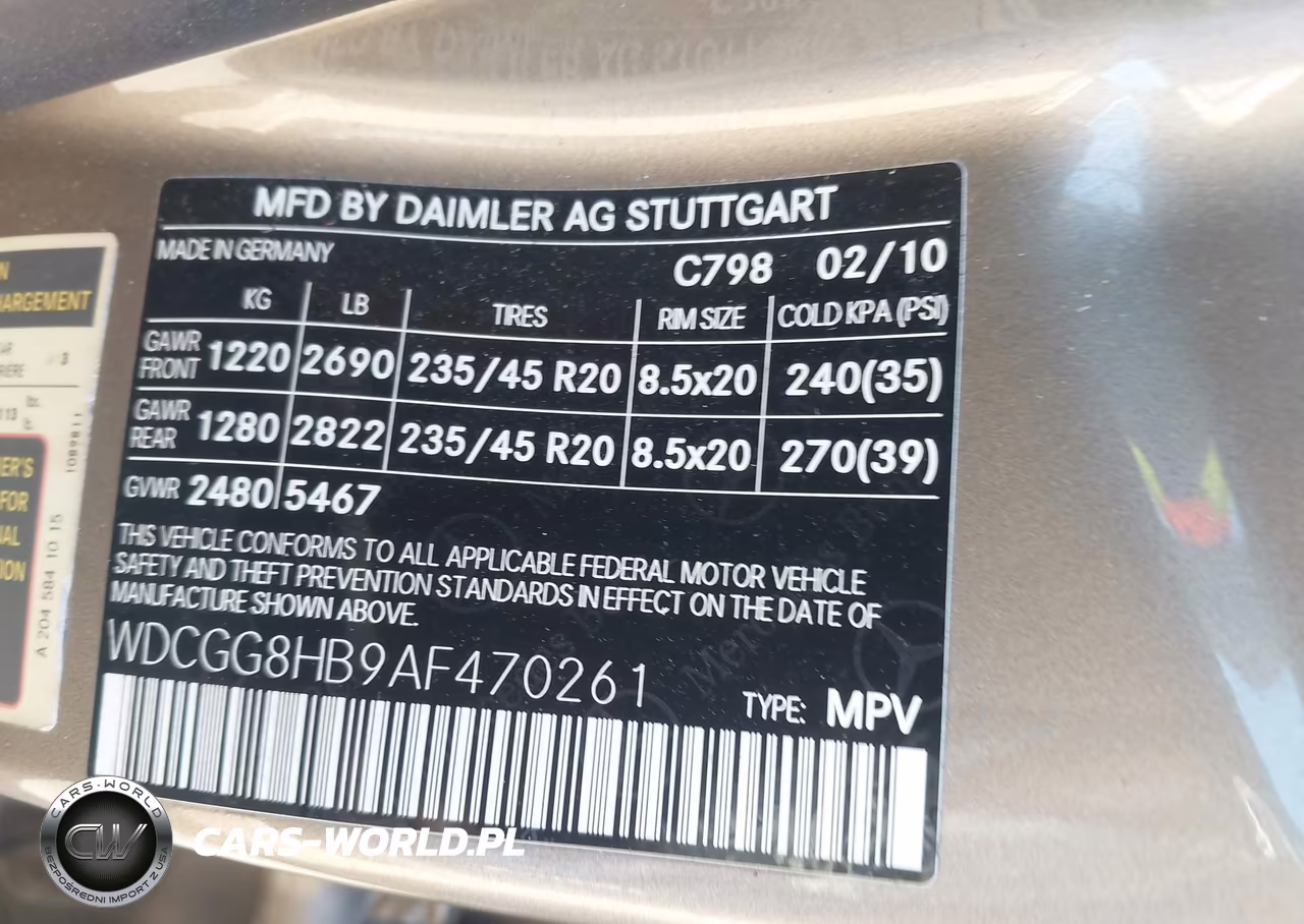 2010 Mercedes-Benz Glk 350 4Matic VIN:WDCGG8HB9AF470261 - 9