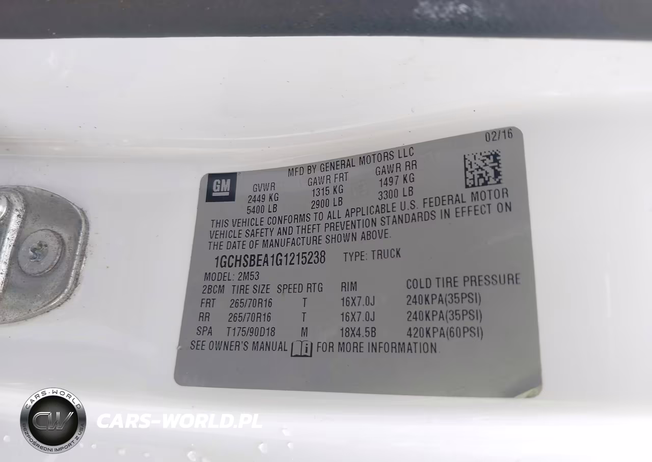 2016 Chevrolet Colorado Wt VIN:1GCHSBEA1G1215238 - 9