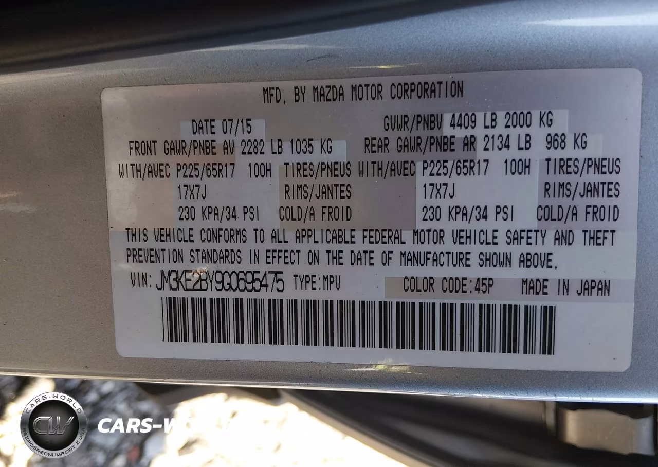 2016 Mazda Cx-5 Sport VIN:JM3KE2BY9G0695475 - 9