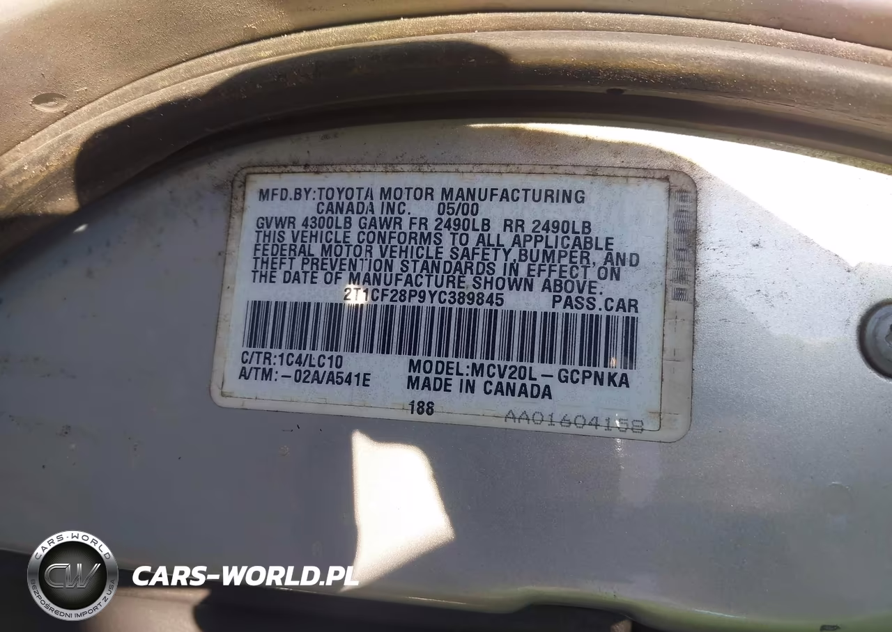 2000 Toyota Camry Solara Sle V6 VIN:2T1CF28P9YC389845 - 9