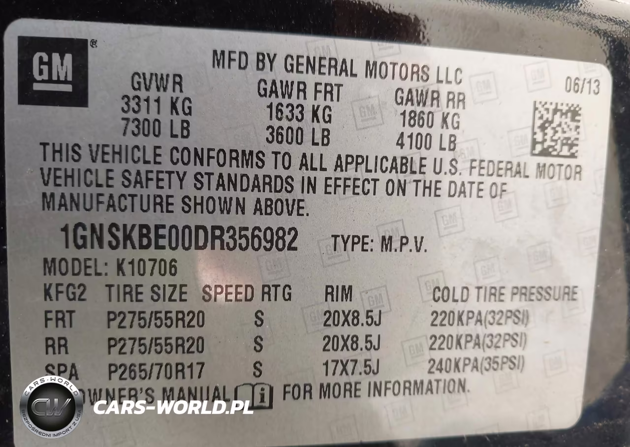 2013 Chevrolet Tahoe Lt VIN:1GNSKBE00DR356982 - 9