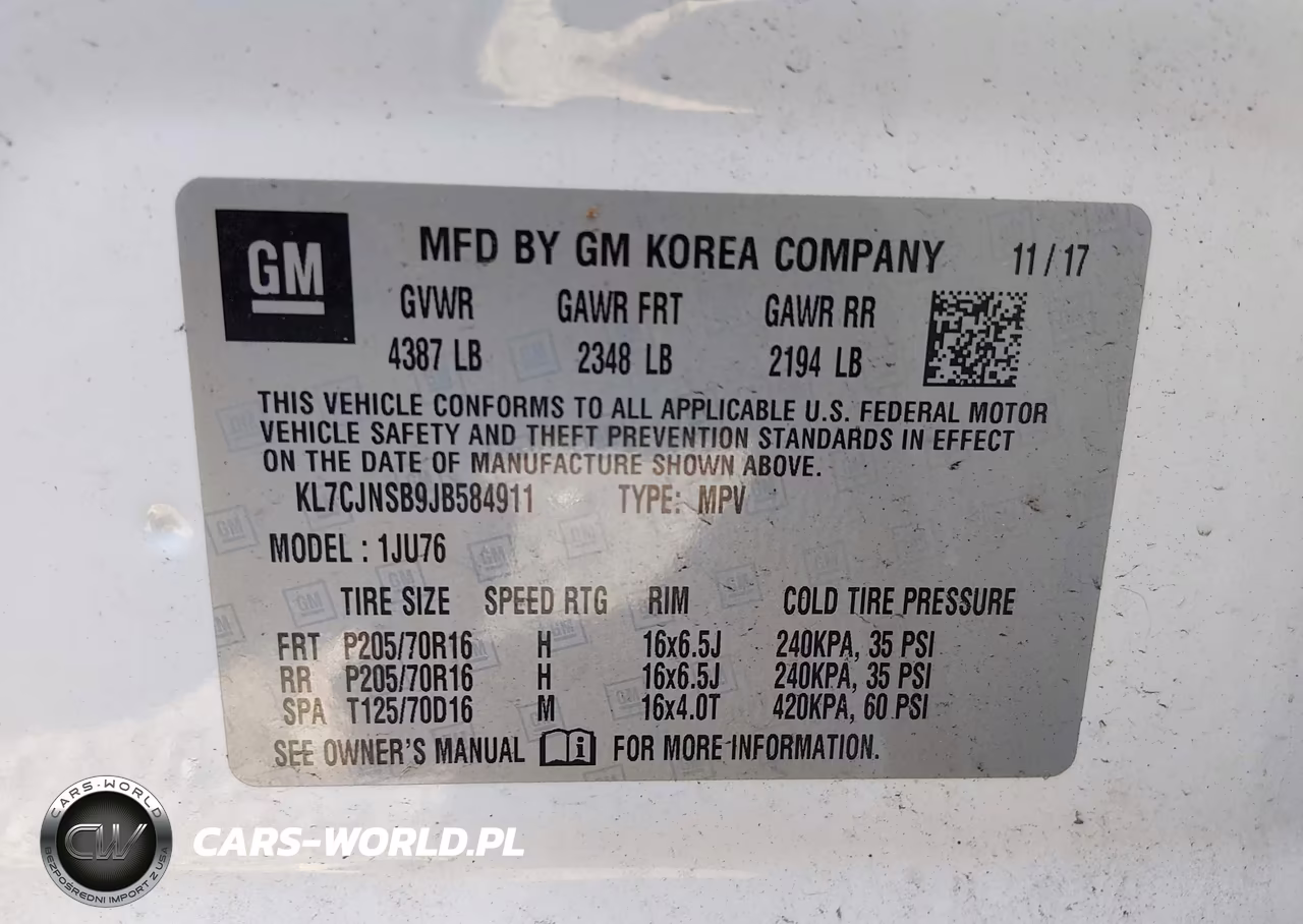 2018 Chevrolet Trax Ls VIN:KL7CJNSB9JB584911 - 9