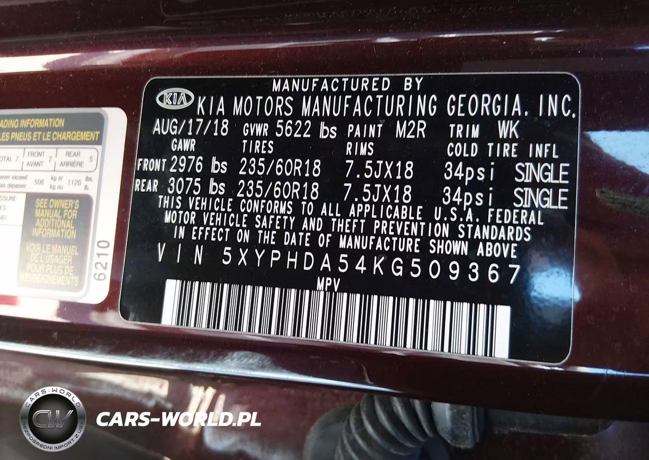 2019 Kia Sorento 3.3L Ex VIN:5XYPHDA54KG509367 - 9