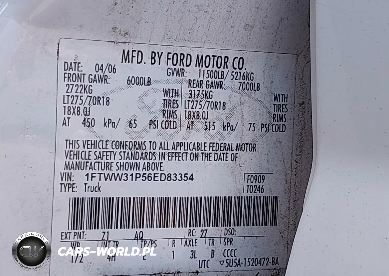 2006 Ford F-350 Lariat-Xl-Xlt VIN:1FTWW31P56ED83354 - 8
