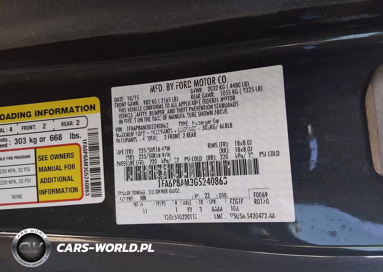 2016 Ford Mustang V6 VIN:1FA6P8AM3G5240863 - 9