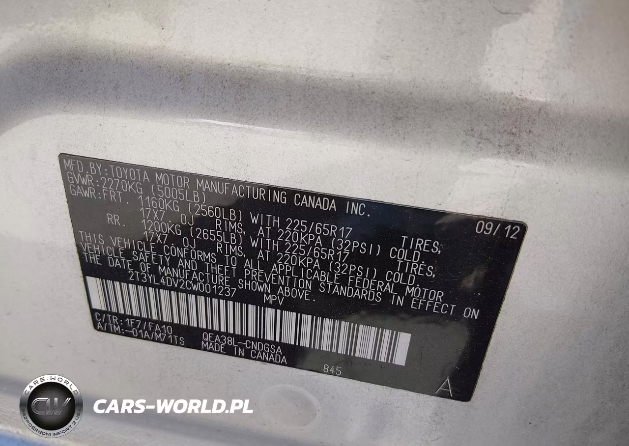 2012 Toyota Rav4 Ev VIN:2T3YL4DV2CW001237 - 9