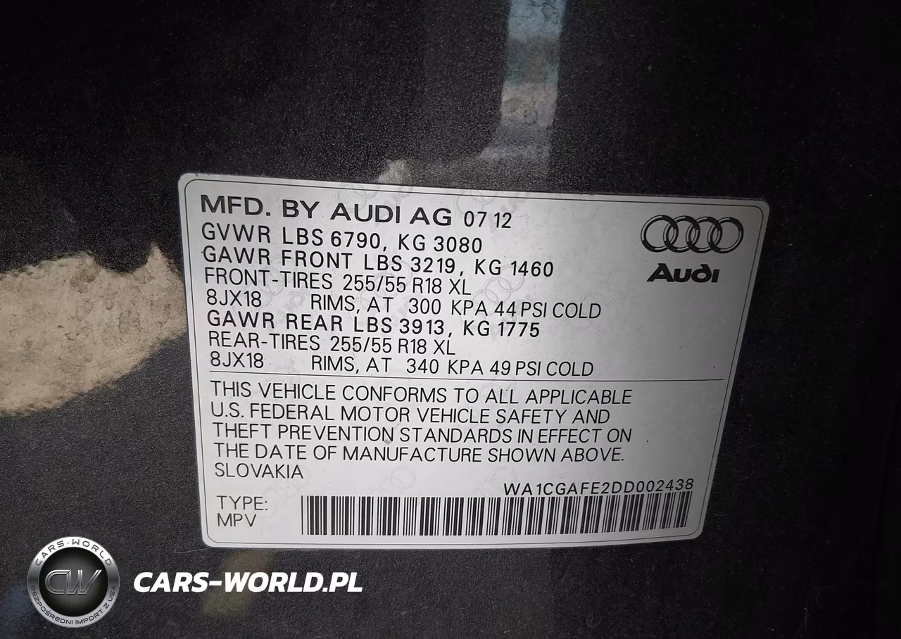 2013 Audi Q7 3.0T Premium VIN:WA1CGAFE2DD002438 - 9