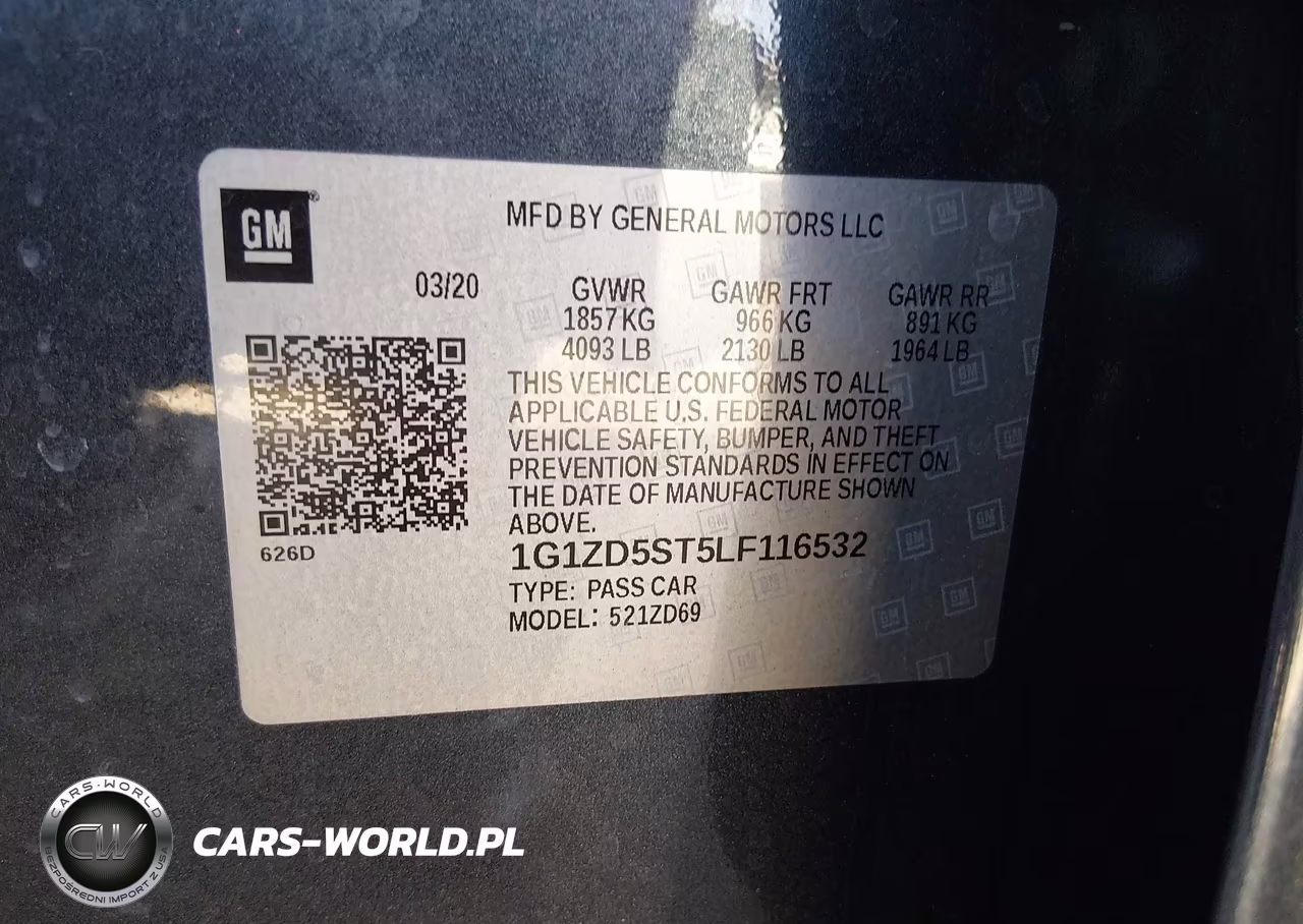 2020 Chevrolet Malibu Fwd Lt VIN:1G1ZD5ST5LF116532 - 9