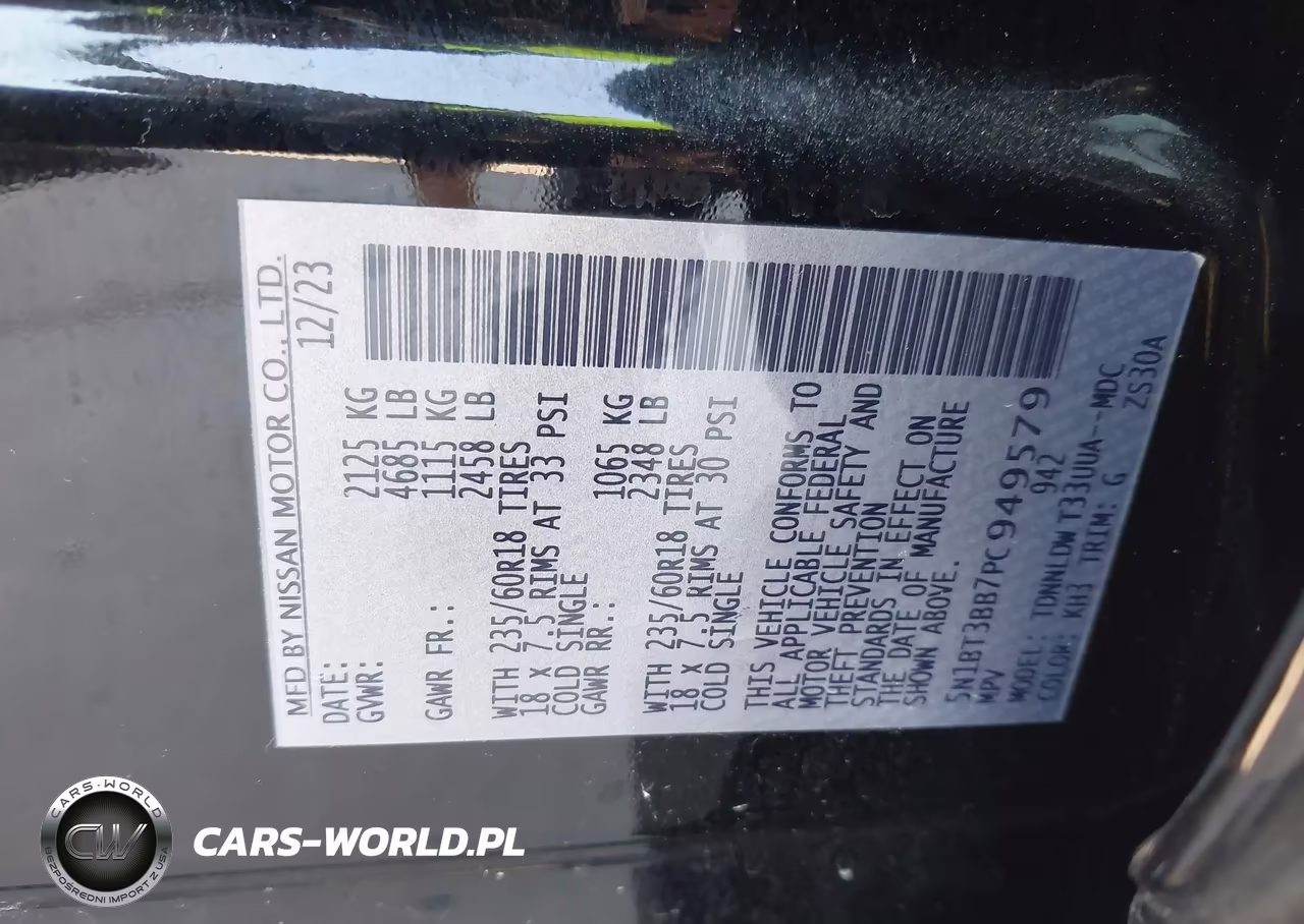 2023 Nissan Rogue Sv Intelligent Awd VIN:5N1BT3BB7PC949579 - 9