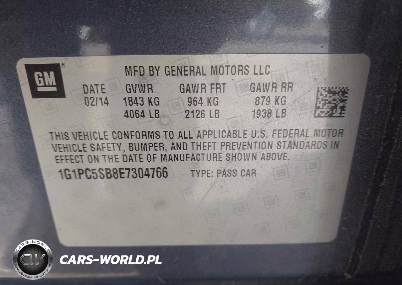 2014 Chevrolet Cruze 1Lt Auto VIN:1G1PC5SB8E7304766 - 9