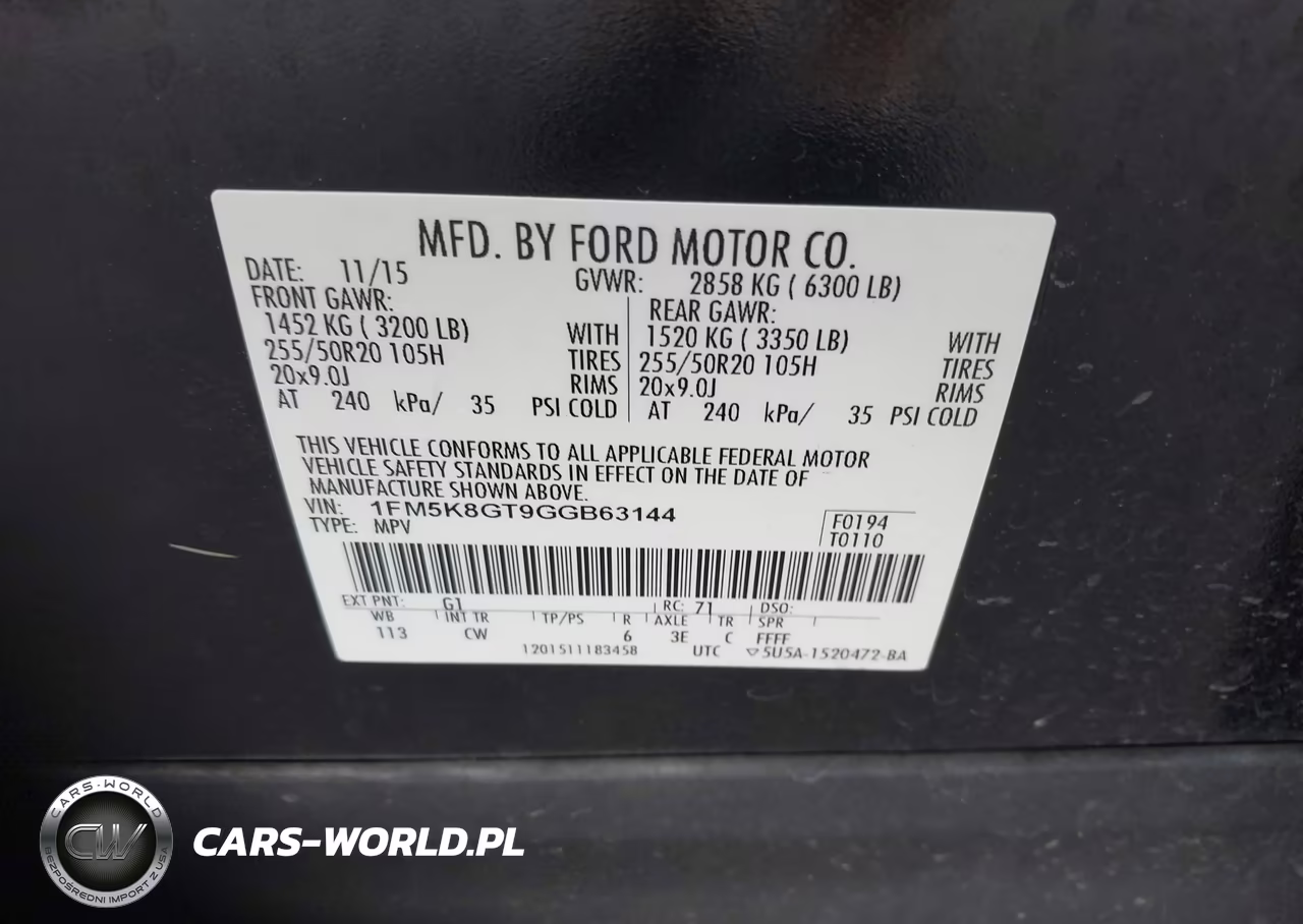 2016 Ford Explorer Sport VIN:1FM5K8GT9GGB63144 - 9