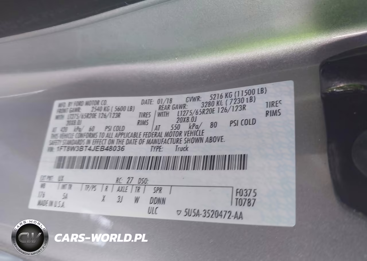 2018 Ford F-350 Lariat VIN:1FT8W3BT4JEB48036 - 8