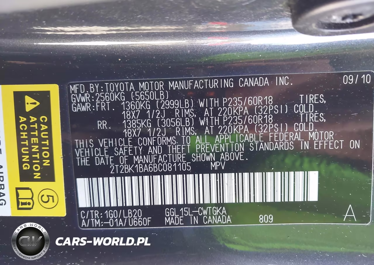 2011 Lexus Rx 350 VIN:2T2BK1BA6BC081105 - 9