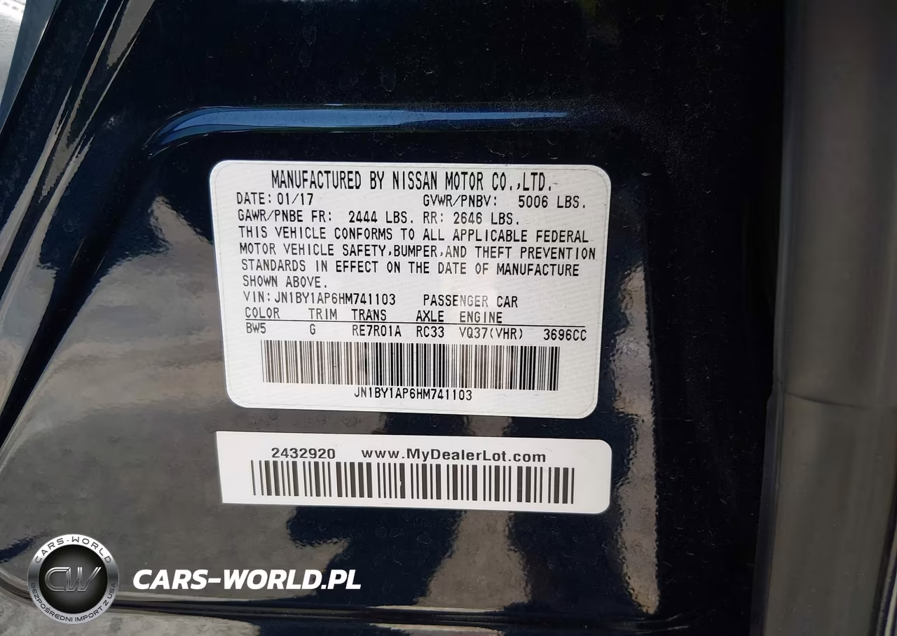 2017 Infiniti Q70 3.7 VIN:JN1BY1AP6HM741103 - 9