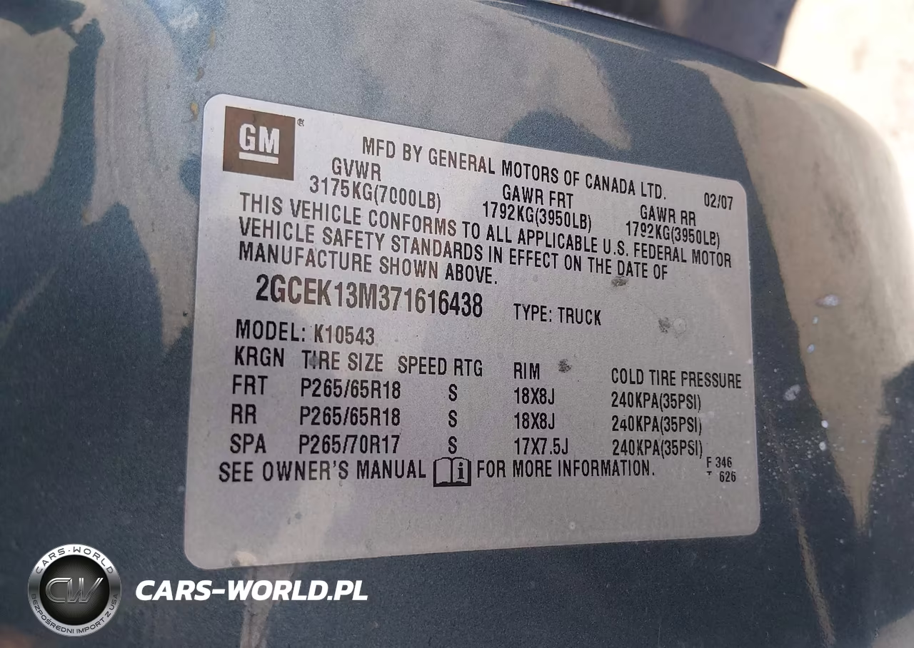 2007 Chevrolet Silverado 1500 Lt1 VIN:2GCEK13M371616438 - 9
