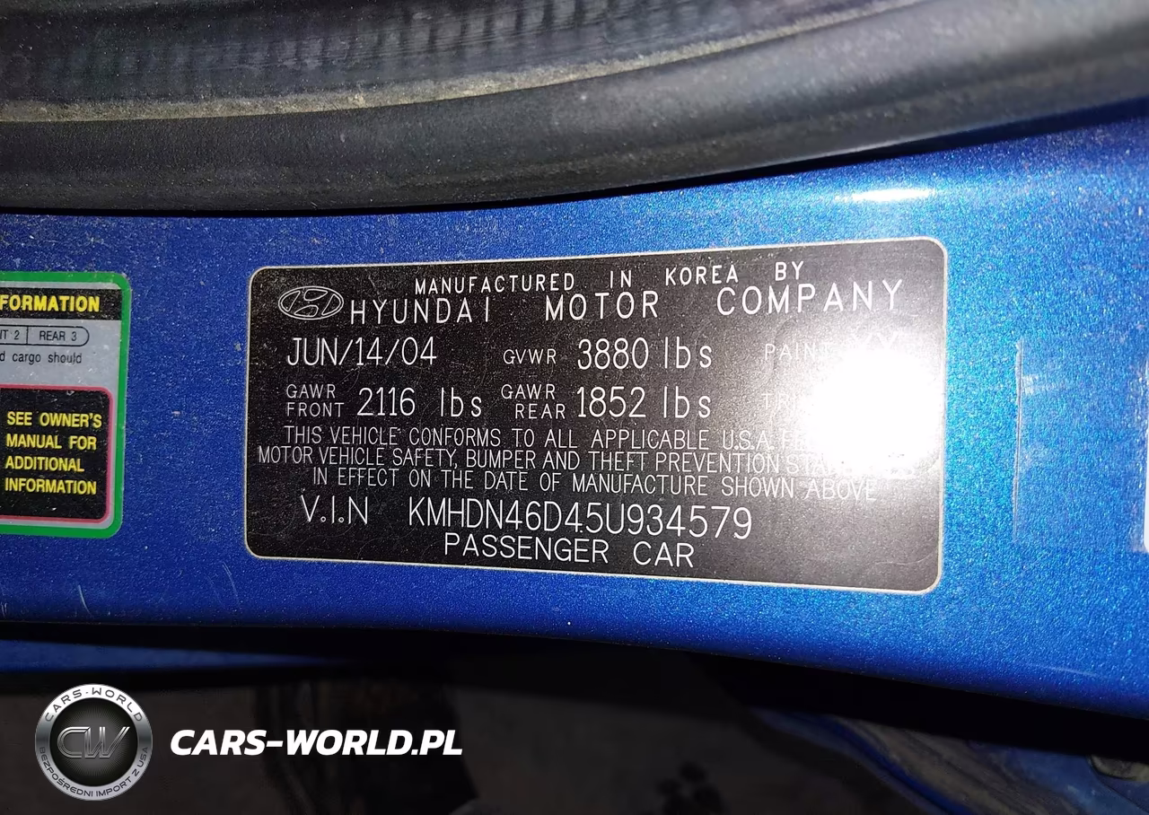 2005 Hyundai Elantra Gls-Gt VIN:KMHDN46D45U934579 - 9