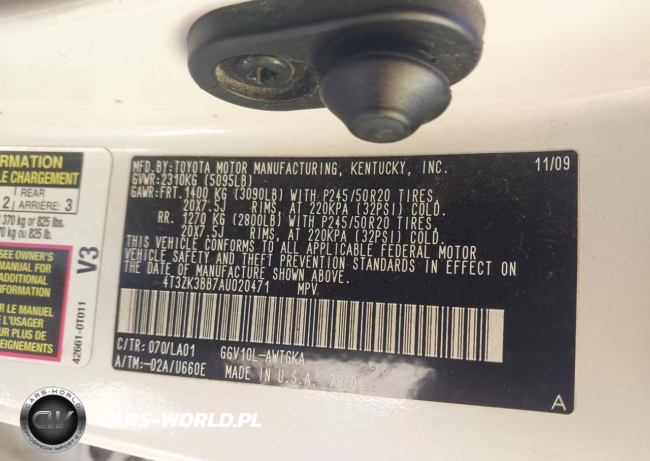 2010 Toyota Venza Base V6 VIN:4T3ZK3BB7AU020471 - 9