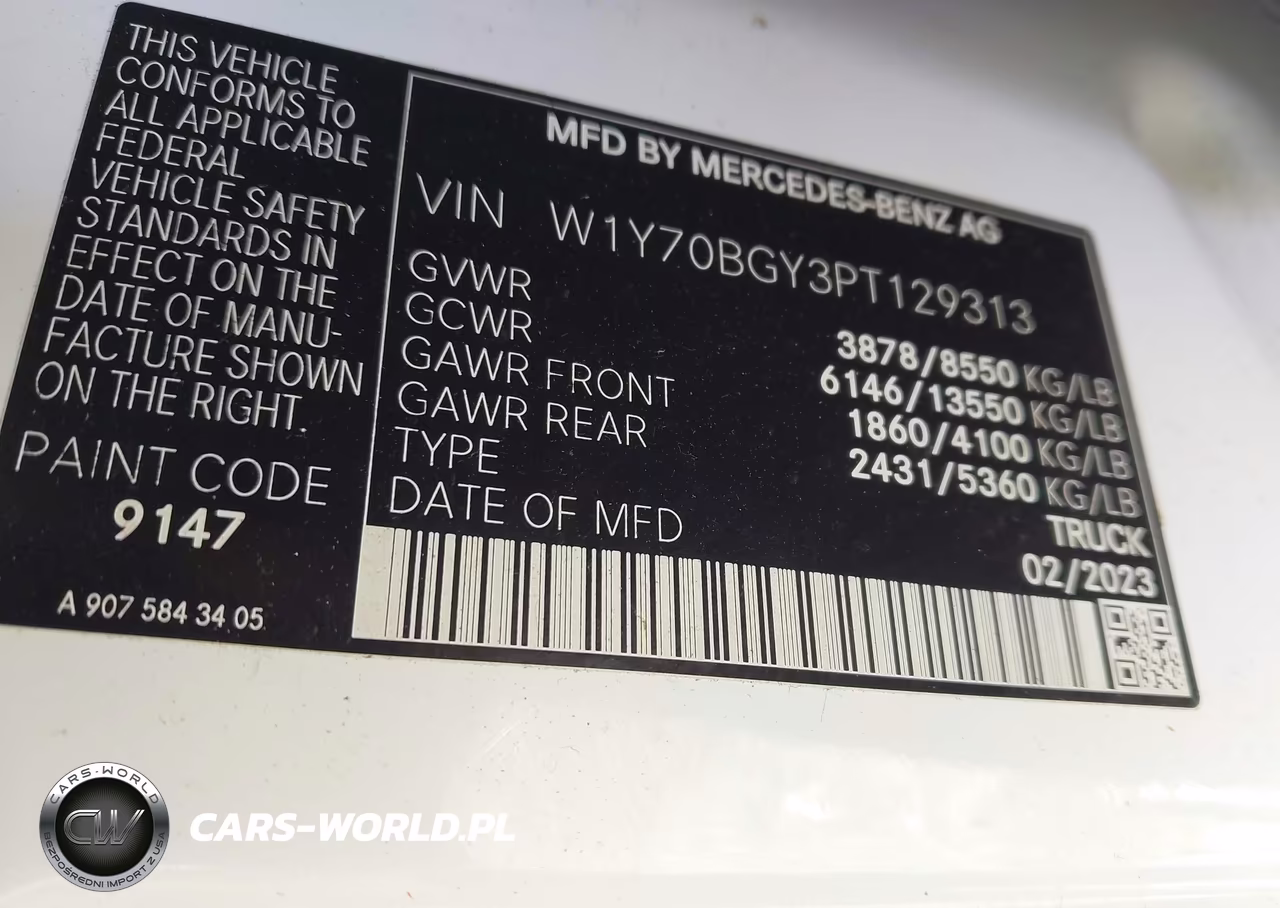 2023 Mercedes-Benz Sprinter 1500 Standard Roof 4-Cyl Gas VIN:W1Y70BGY3PT129313 - 9