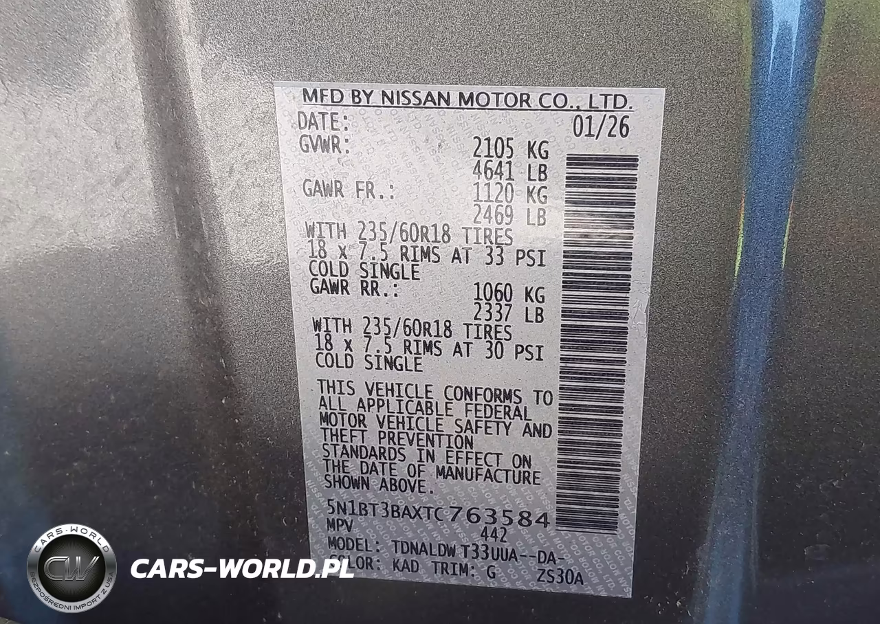 2026 Nissan Rogue Sv VIN:5N1BT3BAXTC763584 - 9