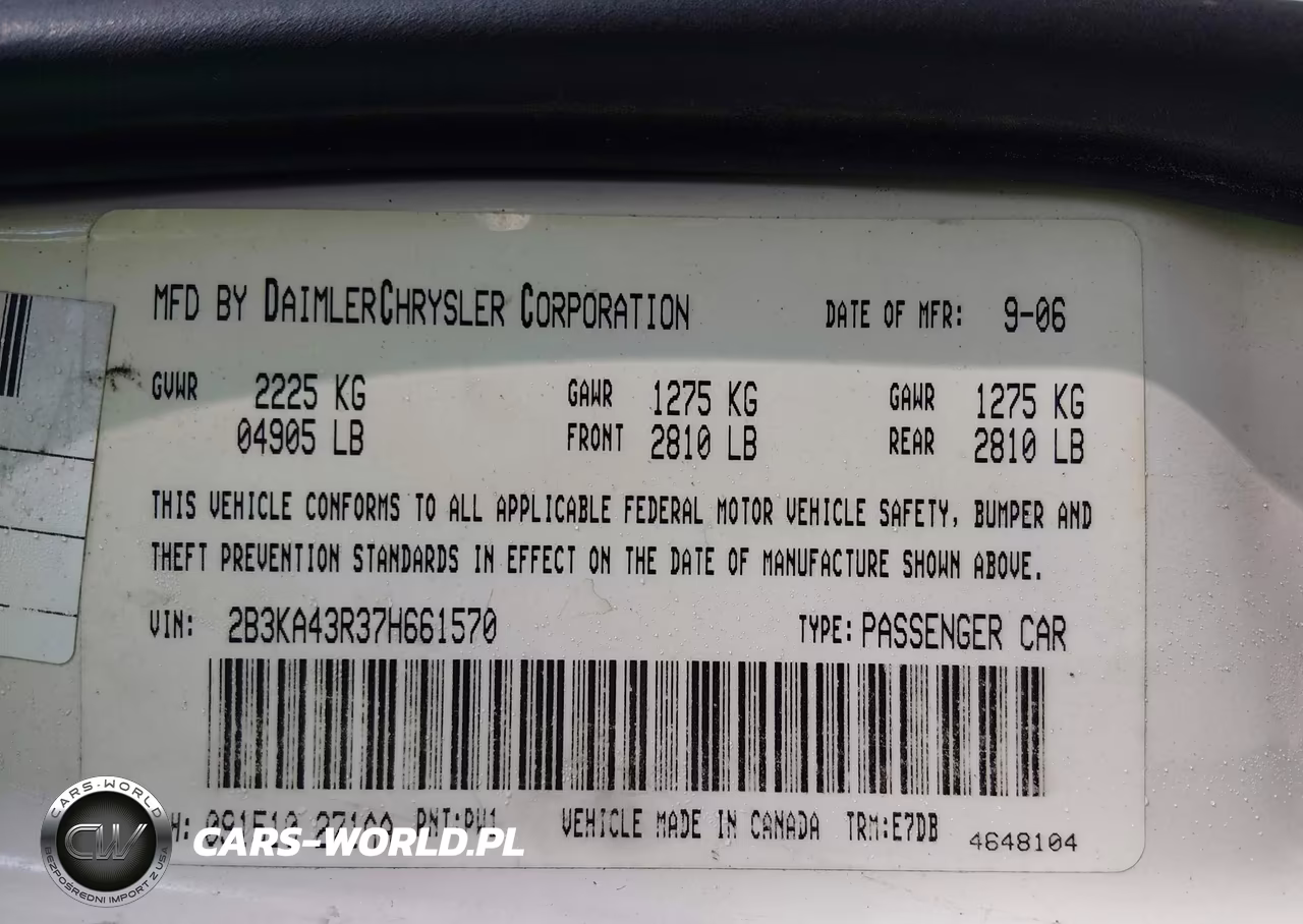 2007 Dodge Charger VIN:2B3KA43R37H661570 - 9
