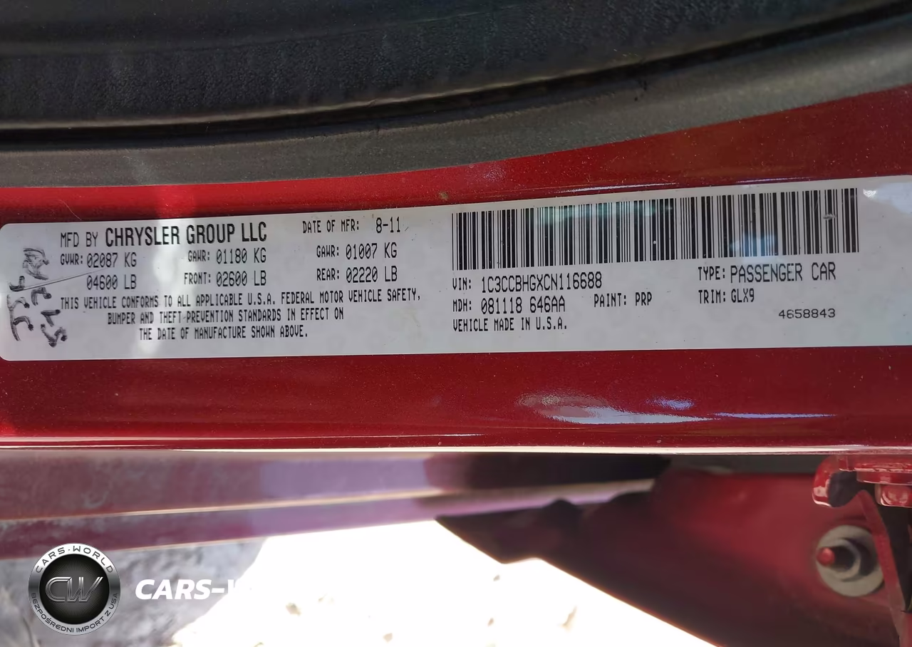 2012 Chrysler 200 S VIN:1C3CCBHGXCN116688 - 9
