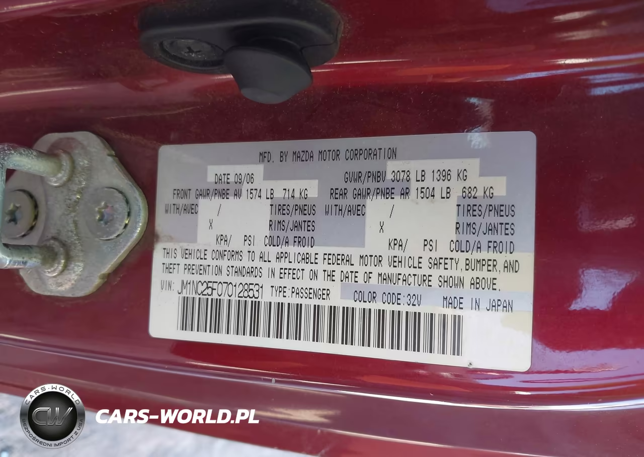 2007 Mazda Mx-5 Grand Touring VIN:JM1NC25F070128531 - 9