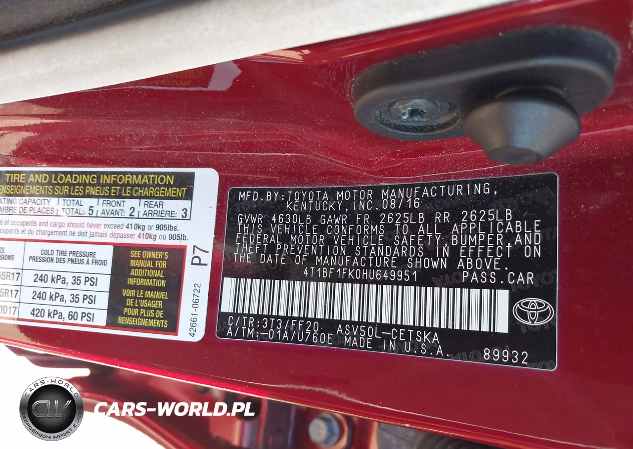 2017 Toyota Camry Se VIN:4T1BF1FK0HU649951 - 9