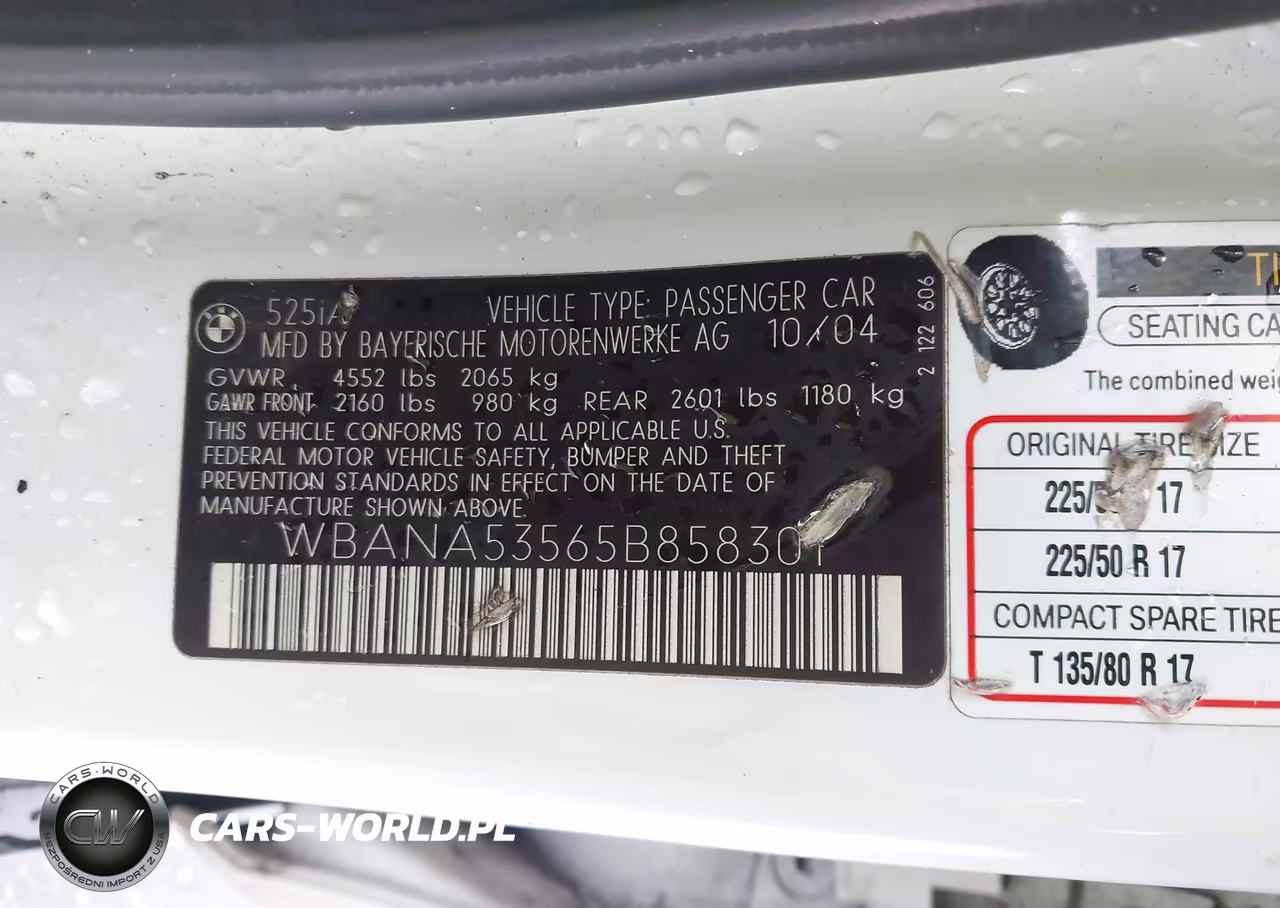 2005 BMW 525I VIN:WBANA53565B858301 - 13