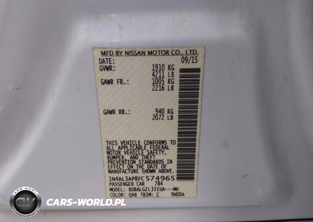2015 Nissan Altima VIN:1N4AL3AP8FC574965 - 9