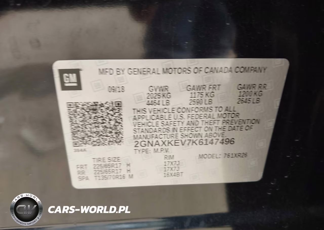 2019 Chevrolet Equinox Lt VIN:2GNAXKEV7K6147496 - 9