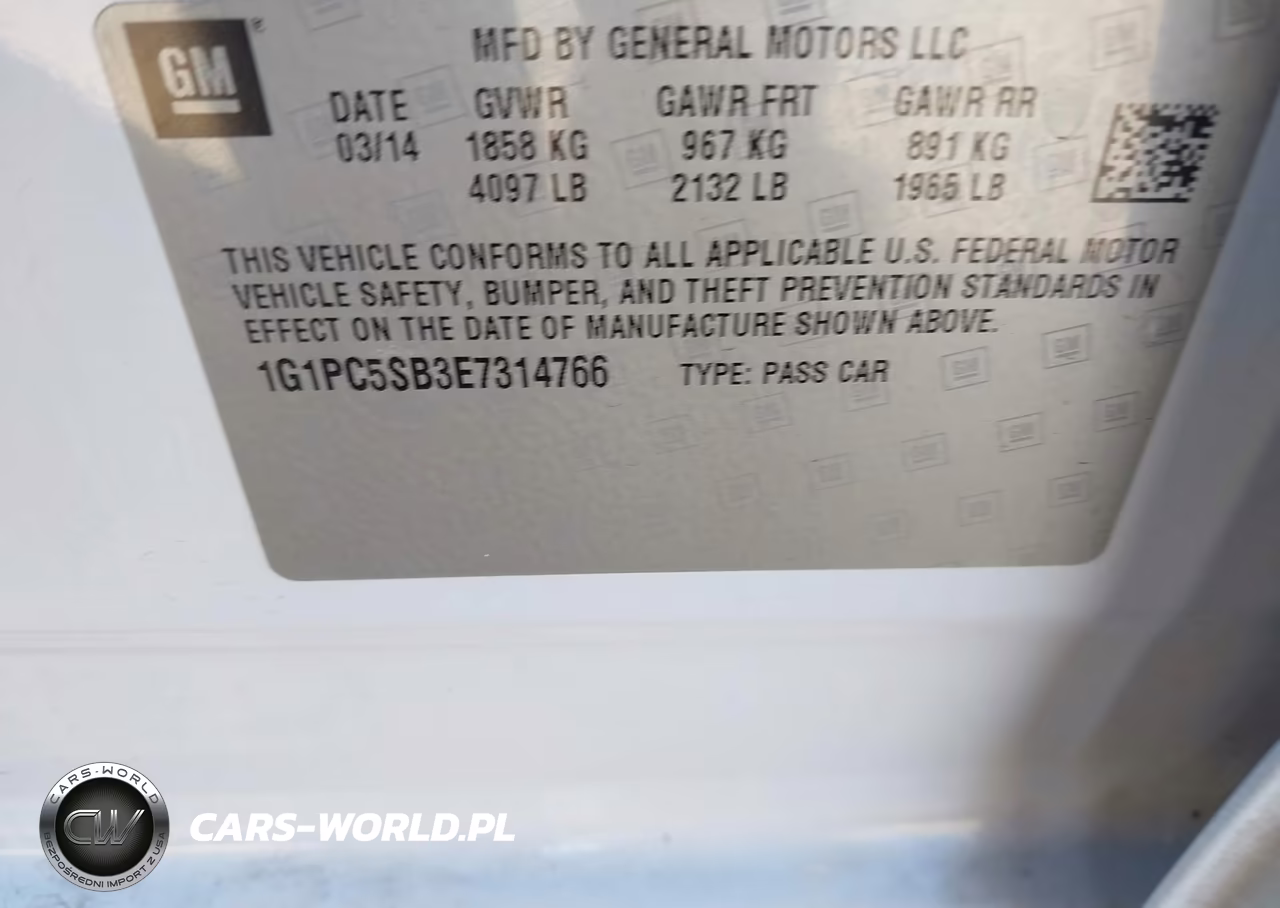 2014 Chevrolet Cruze 1Lt Auto VIN:1G1PC5SB3E7314766 - 9