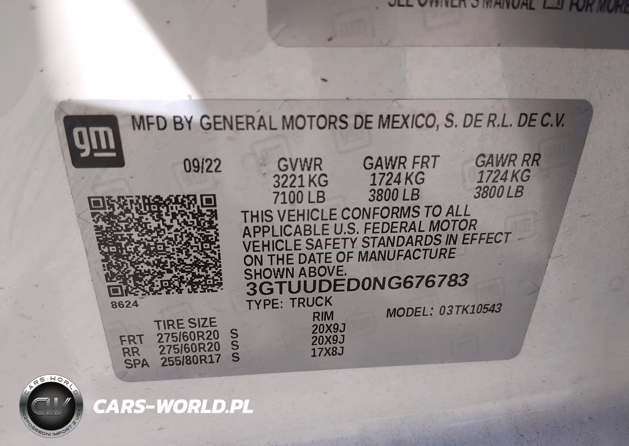 2022 GMC Sierra 1500 4Wd Short Box Slt VIN:3GTUUDED0NG676783 - 9