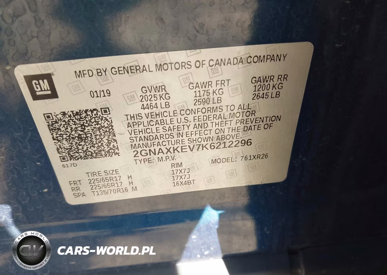 2019 Chevrolet Equinox Lt VIN:2GNAXKEV7K6212296 - 9