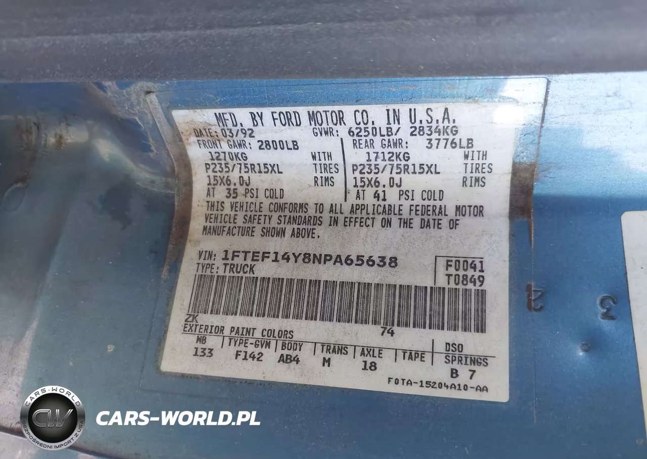 1992 Ford F150 VIN:1FTEF14Y8NPA65638 - 9