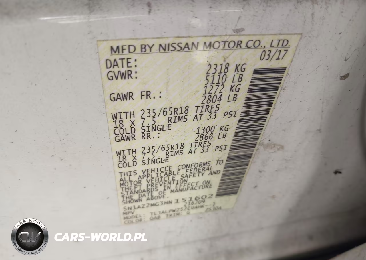 2017 Nissan Murano S VIN:5N1AZ2MG3HN151602 - 9