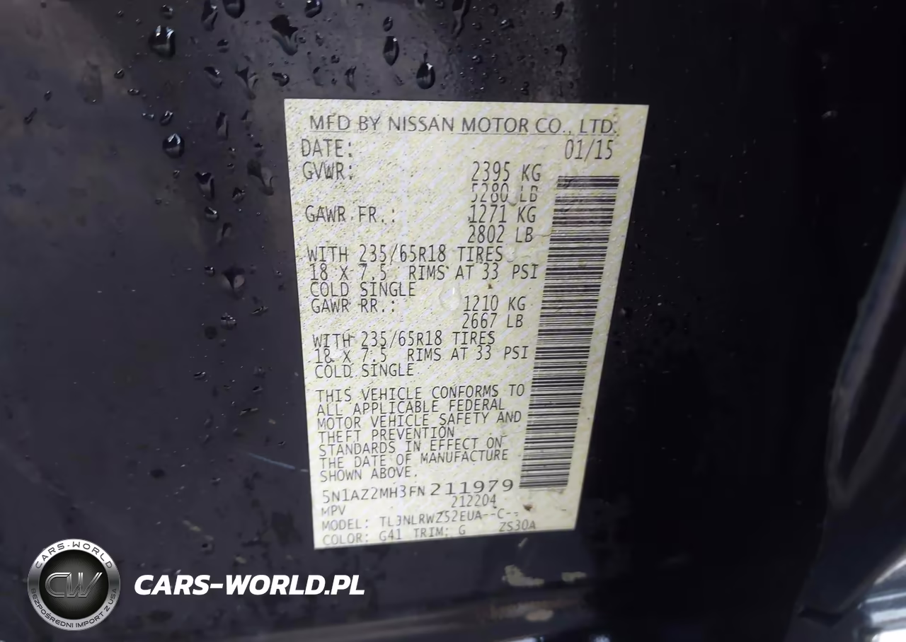 2015 Nissan Murano Sl VIN:5N1AZ2MH3FN211979 - 9