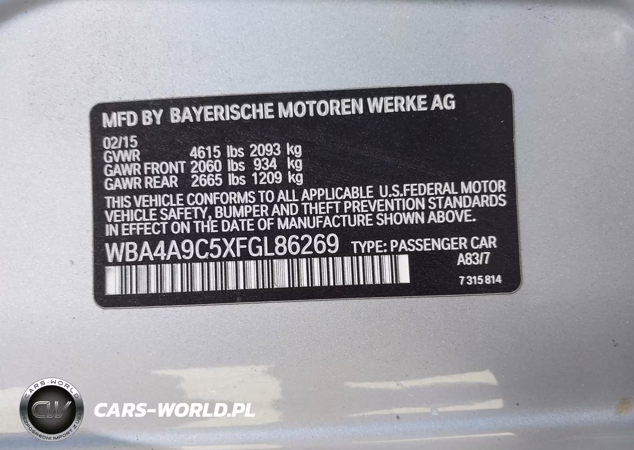 2015 BMW 428 Gran Coupe VIN:WBA4A9C5XFGL86269 - 9