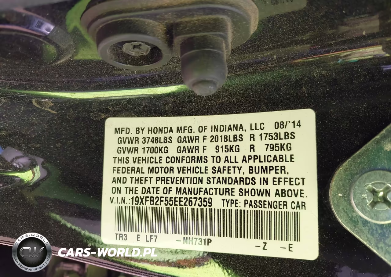 2014 Honda Civic Lx VIN:19XFB2F55EE267359 - 9