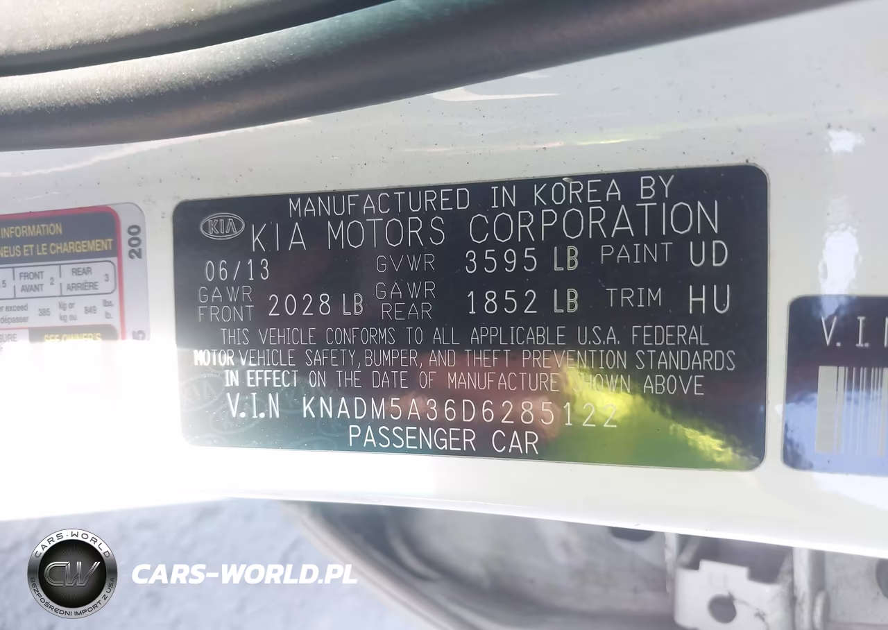 2013 Kia Rio Lx VIN:KNADM5A36D6285122 - 9