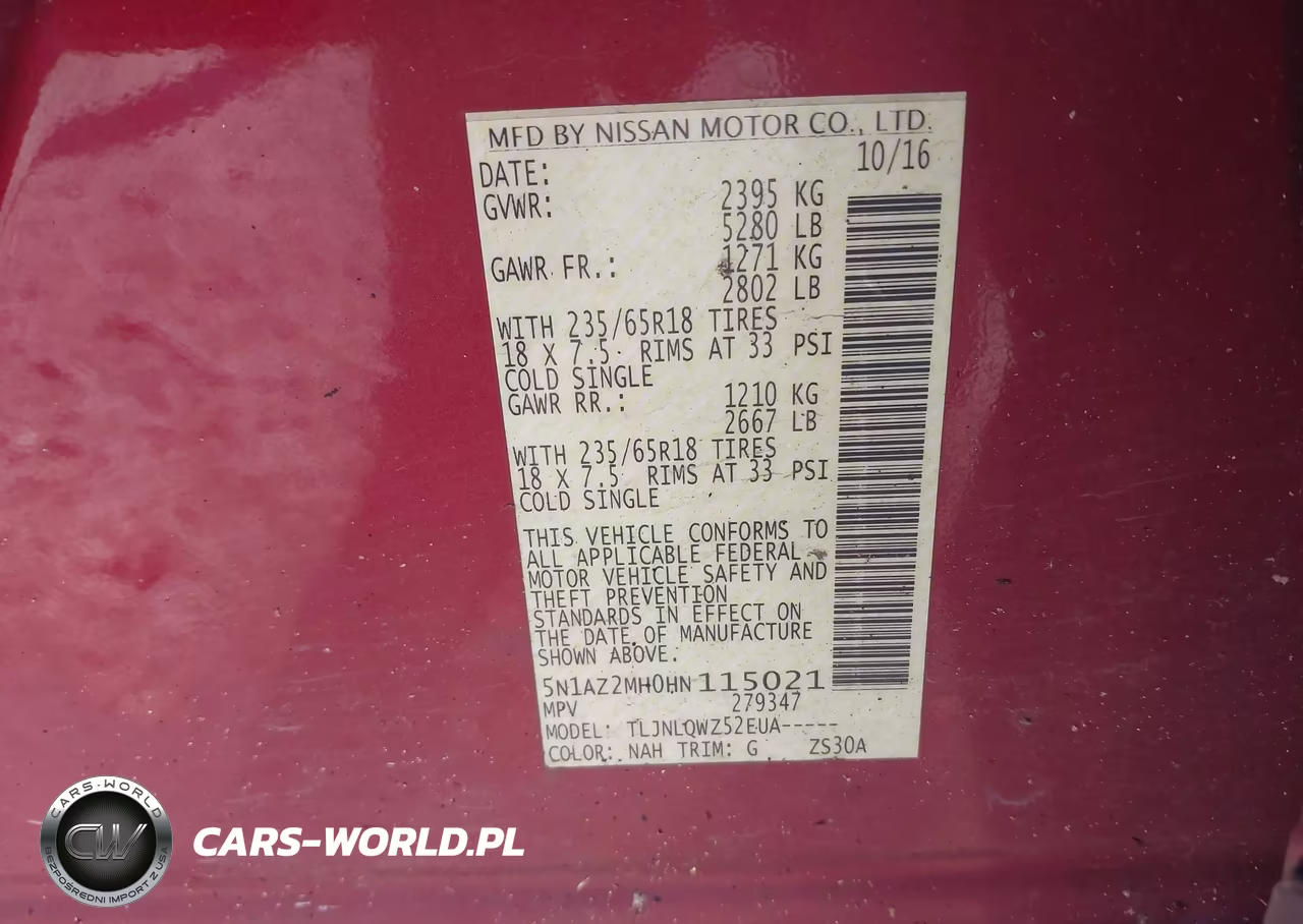 2017 Nissan Murano Sv VIN:5N1AZ2MH0HN115021 - 9