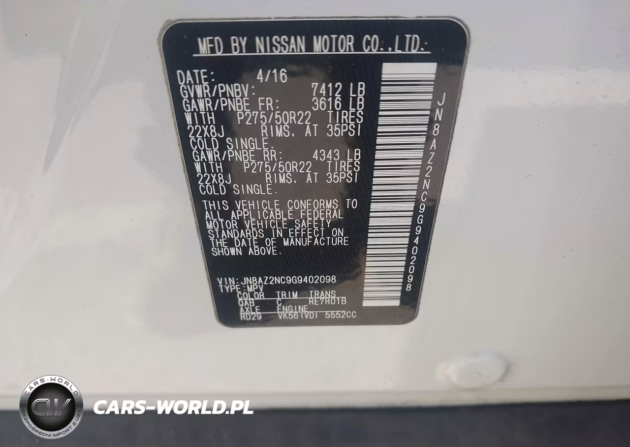 2016 Infiniti Qx80 Limited VIN:JN8AZ2NC9G9402098 - 9
