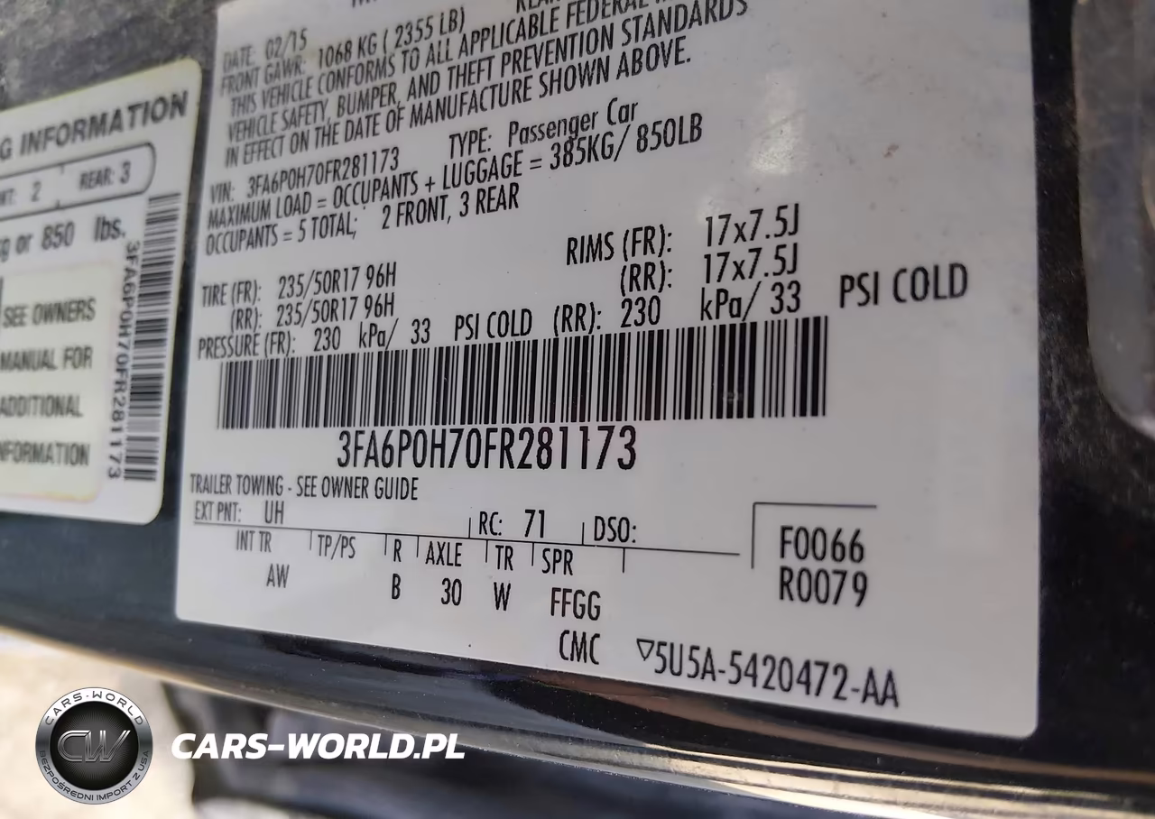 2015 Ford Fusion Se VIN:3FA6P0H70FR281173 - 9