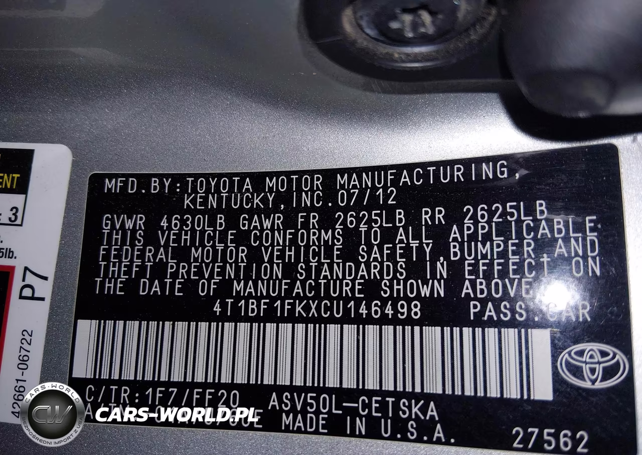 2012 Toyota Camry Se VIN:4T1BF1FKXCU146498 - 9