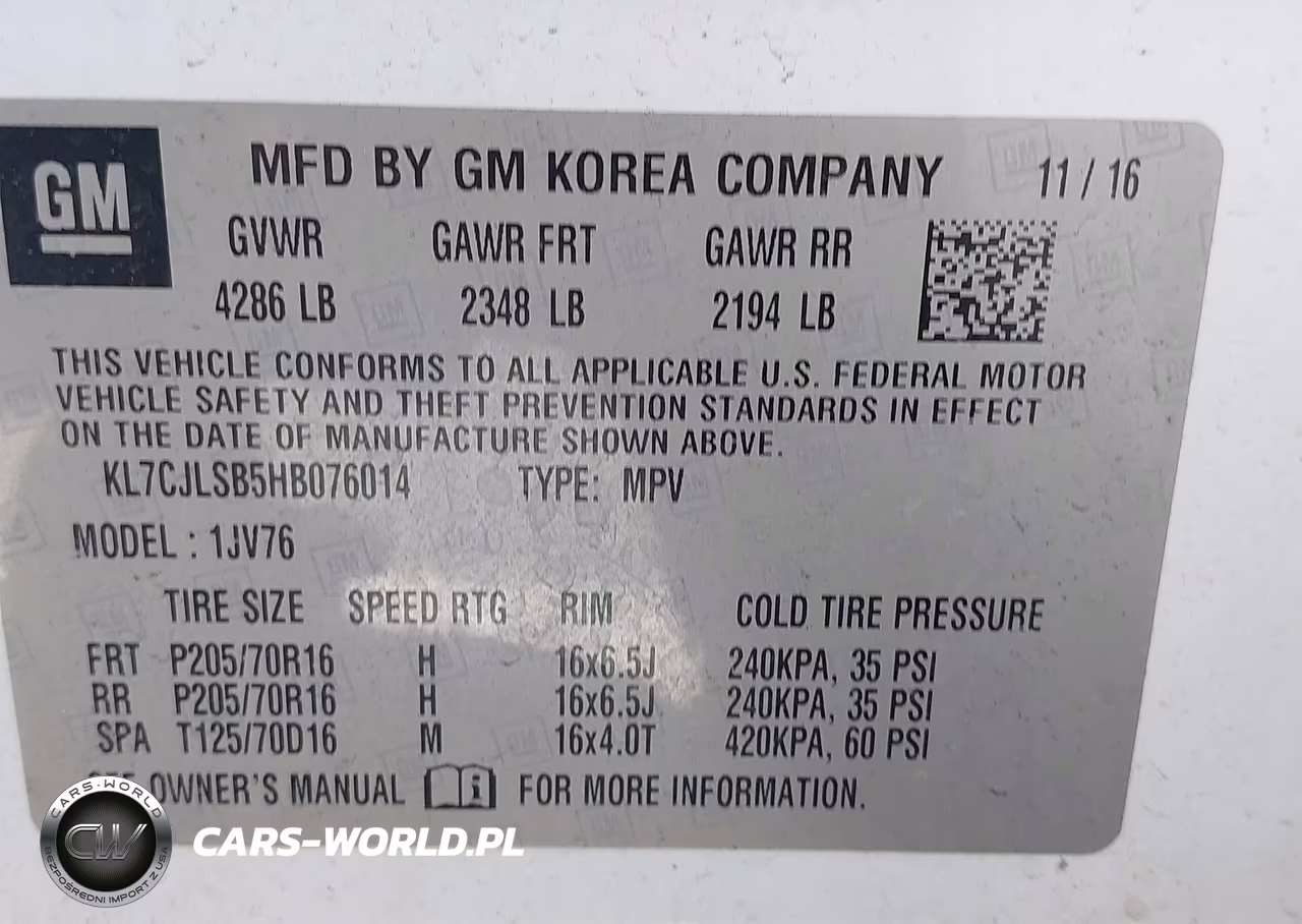 2017 Chevrolet Trax Lt VIN:KL7CJLSB5HB076014 - 9